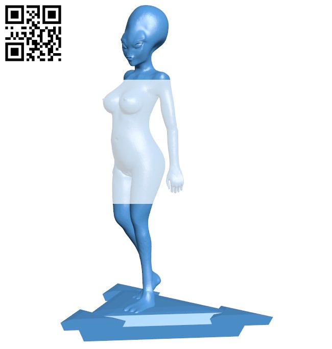 Alien female B005638 download free stl files 3d model for 3d printer and CNC carving