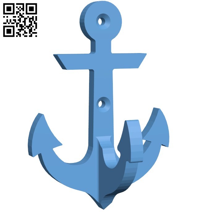 Anchor hook B005726 download free stl files 3d model for 3d printer and CNC carving