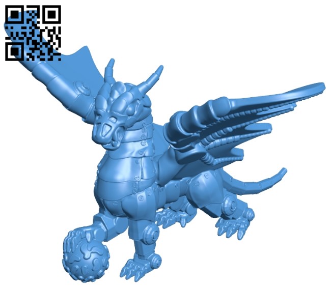 Armored dragon B005664 download free stl files 3d model for 3d printer and CNC carving