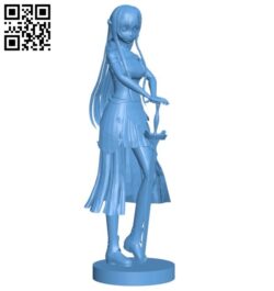 Asuna warrior woman B005743 download free stl files 3d model for 3d printer and CNC carving