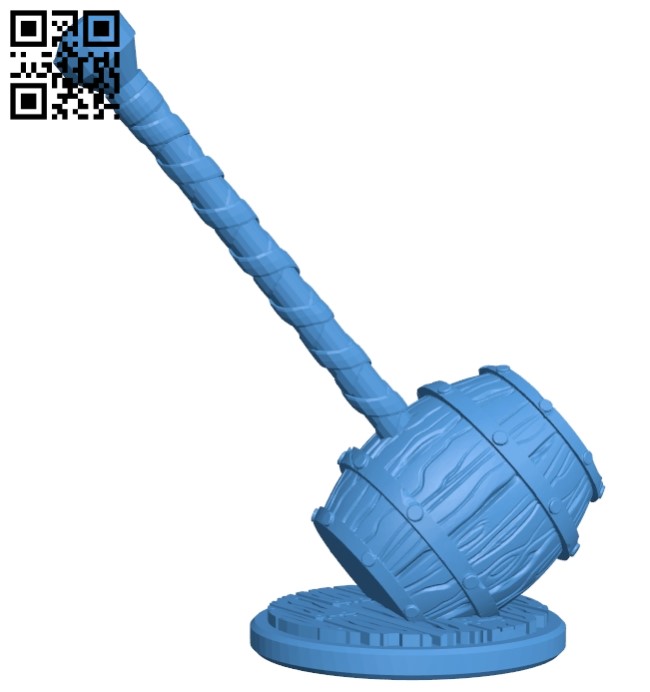 Barrel hammer B005677 download free stl files 3d model for 3d printer and CNC carving