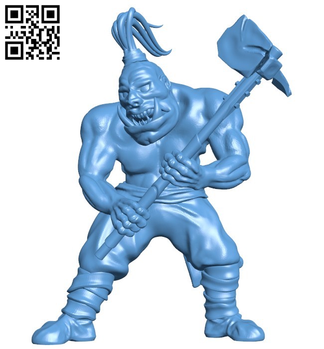 Berserker orc B005724 download free stl files 3d model for 3d printer and CNC carving