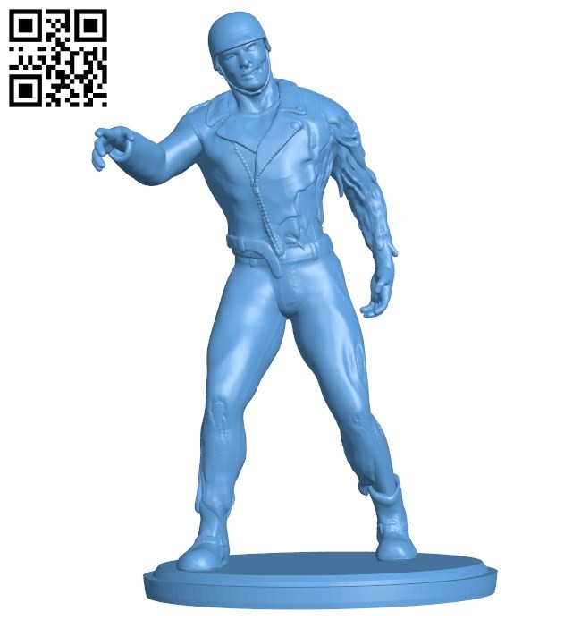 Biker zombie man B005723 download free stl files 3d model for 3d printer and CNC carving