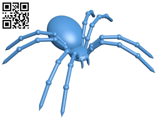 Black spider B005604 download free stl files 3d model for 3d printer and CNC carving