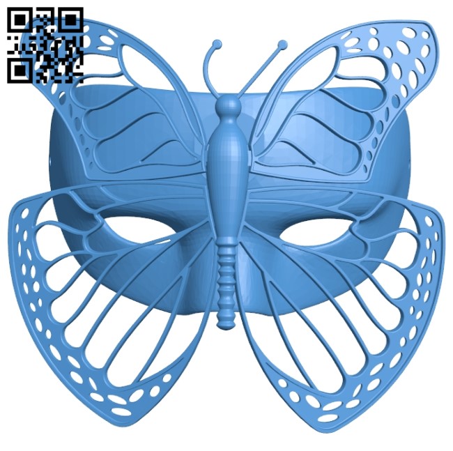 Butterfly mask B005291 file stl free download 3D Model for CNC and 3d printer