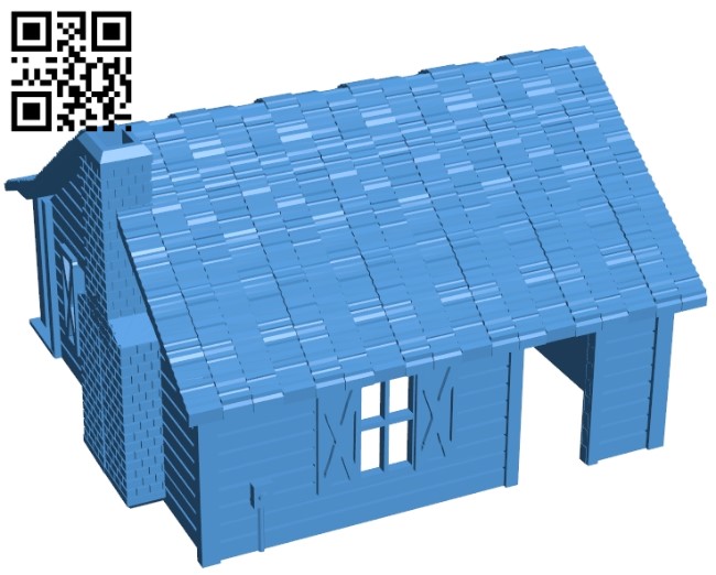 Cabin - House in the Woods B005438 file stl free download 3D Model for CNC and 3d printer