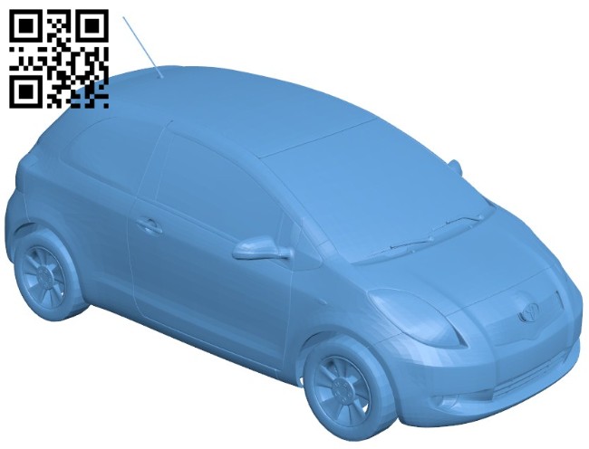 Car toyota yaris B005696 download free stl files 3d model for 3d printer and CNC carving