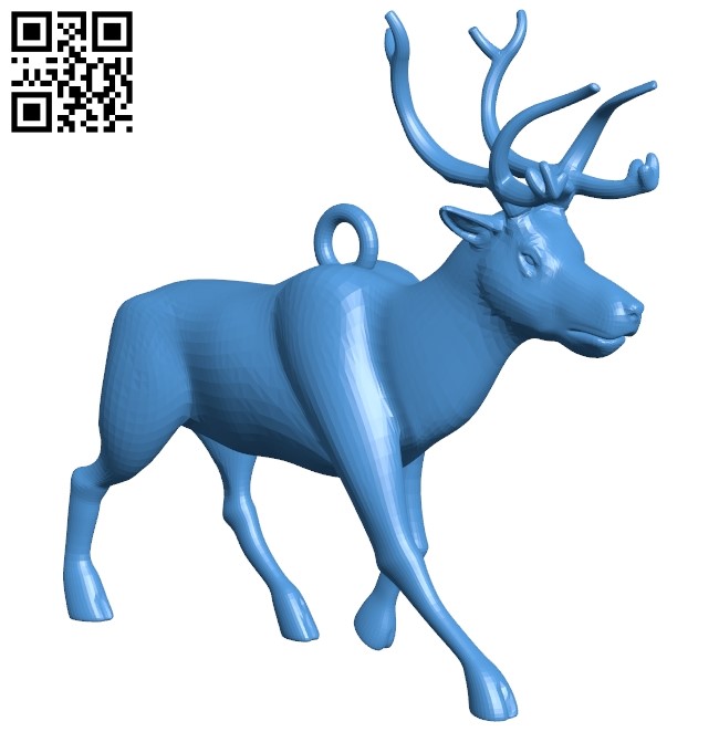 Deer keychain B005587 download free stl files 3d model for 3d printer and CNC carving