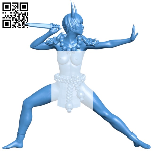 Demon girl B005567 download free stl files 3d model for 3d printer and CNC carving