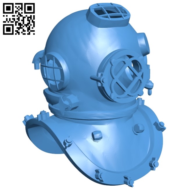 Diving helmet B005574 download free stl files 3d model for 3d printer and CNC carving