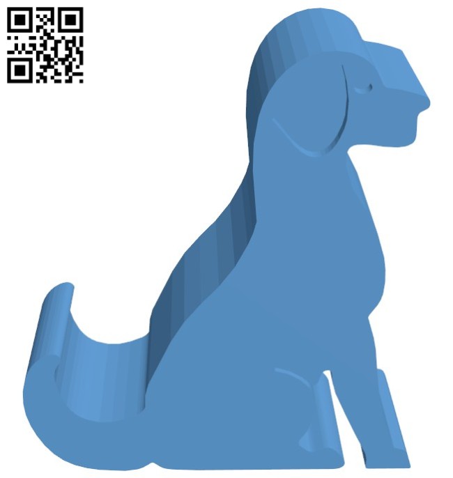 Dog-shaped phone holder B005760 download free stl files 3d model for 3d printer and CNC carving