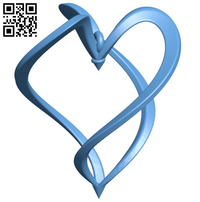Earrings with heart B005756 download free stl files 3d model for 3d printer and CNC carving