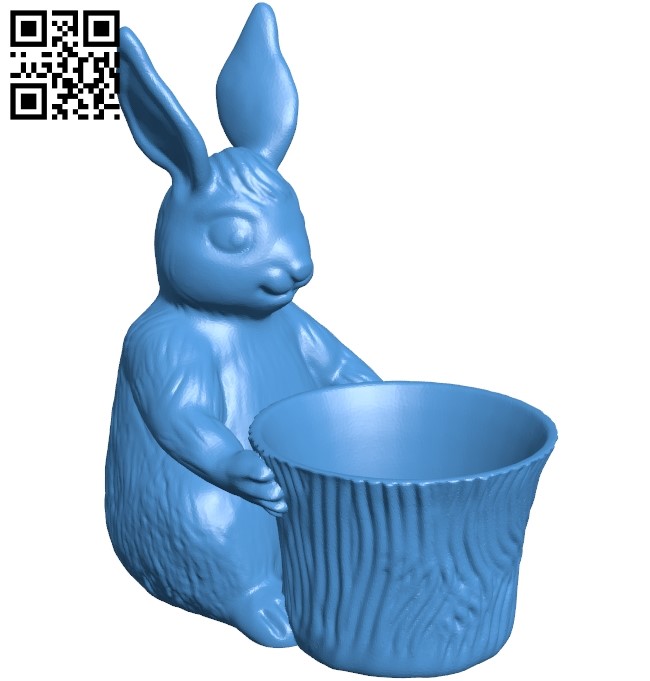 Easter Bunny Toy Pot B005455 file stl free download 3D Model for CNC and 3d printer