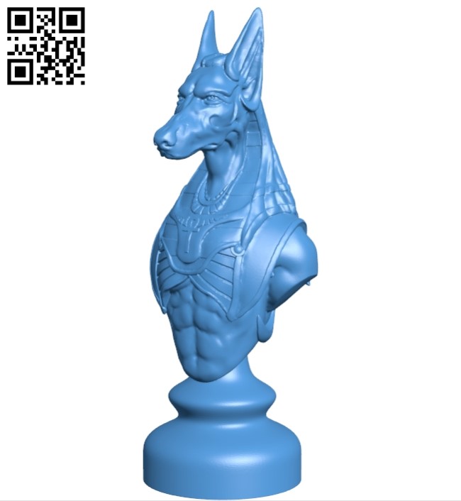 Egypt chess set - Knight B005444 file stl free download 3D Model for CNC and 3d printer