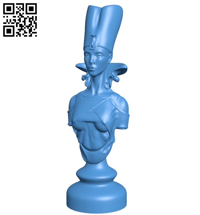 Egypt chess set - Queen B005446 file stl free download 3D Model for CNC and 3d printer