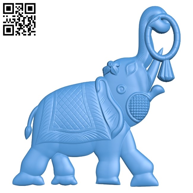 Elephant and ring A003828 wood carving file stl free 3d model download for CNC