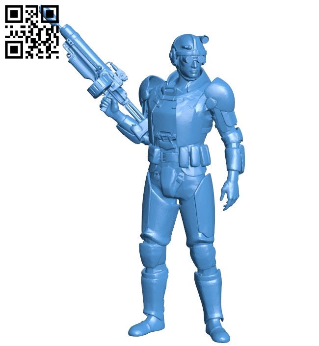 Fallout 4 Gunner Man B005504 file stl free download 3D Model for CNC and 3d printer