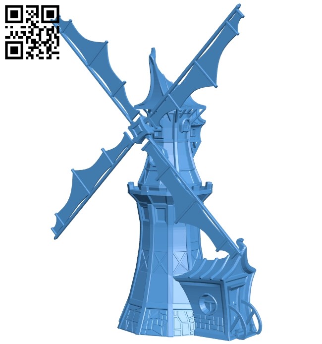 Fantasy Windmill - house B005499 file stl free download 3D Model for CNC and 3d printer