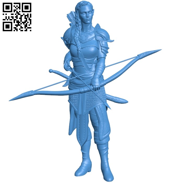 Female Elf Ranger B005526 free download stl file 3D Model for CNC and 3d printer