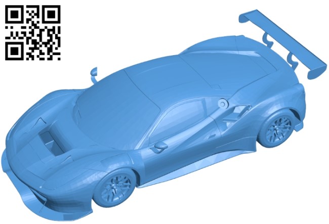 Ferrari 488 car B005431 file stl free download 3D Model for CNC and 3d printer