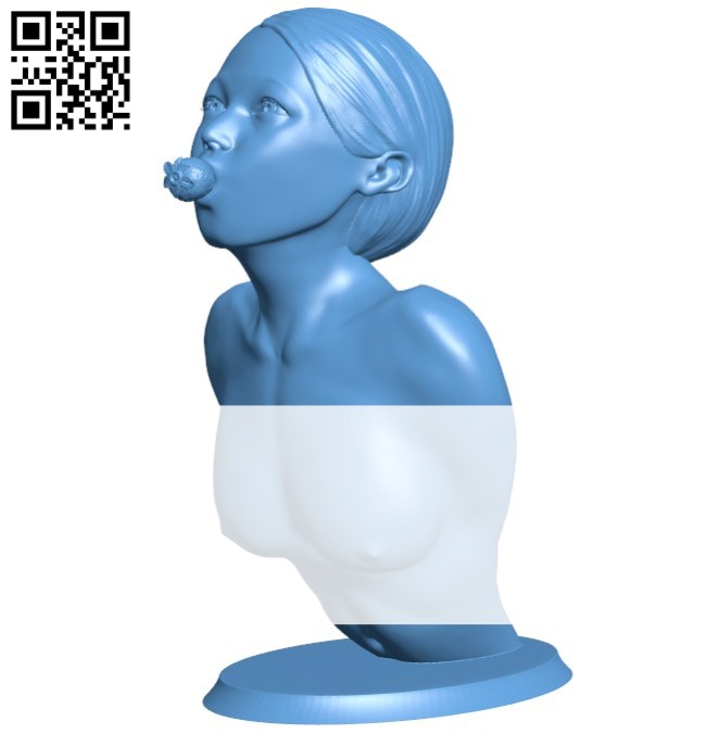 Girl eating strawberries B005764 download free stl files 3d model for 3d printer and CNC carving