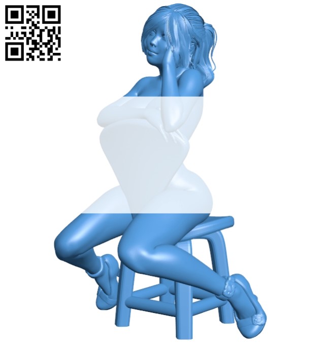 Girl sitting on chair B005342 file stl free download 3D Model for CNC and 3d printer