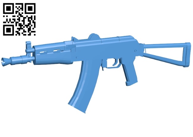 Gun AKS-74U B005439 file stl free download 3D Model for CNC and 3d printer