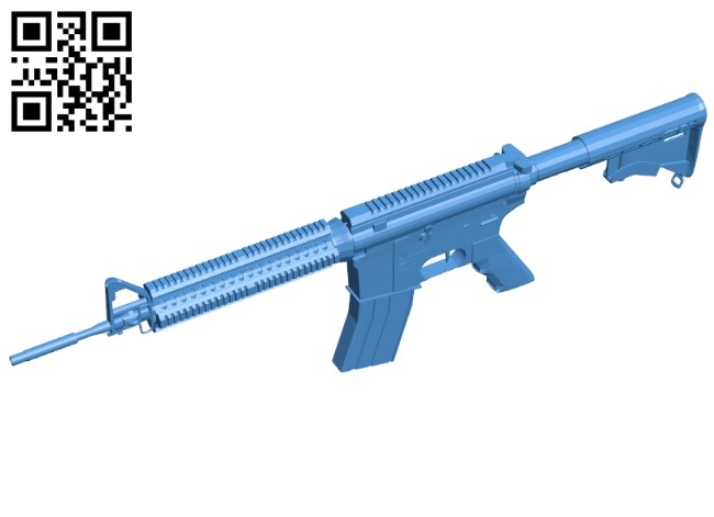 Gun M4A1 camouflage B005620 download free stl files 3d model for 3d printer and CNC carving
