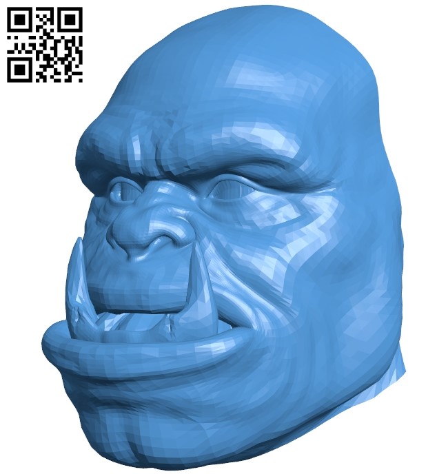Head orc with teeth B005281 file stl free download 3D Model for CNC and 3d printer