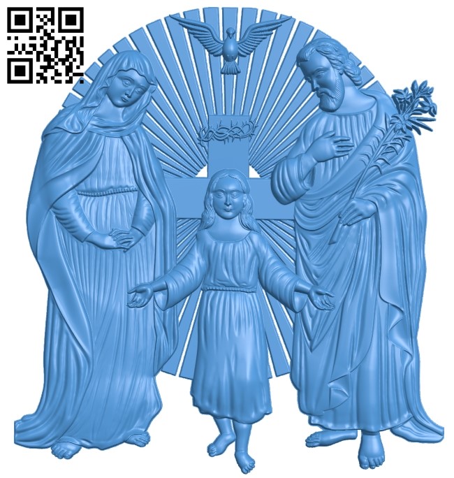 Holy Family Icon A003837 wood carving file stl free 3d model download for CNC