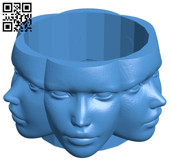 Human-shaped pots B005609 download free stl files 3d model for 3d printer and CNC carving