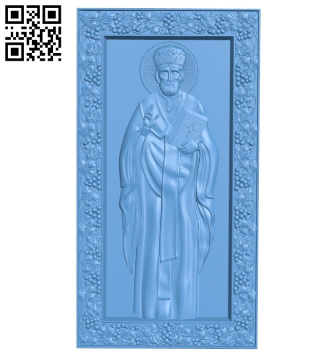 Icon Nicholas the Wonderworker A004172 download free stl files 3d model for CNC wood carving