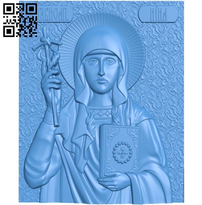 Icon Saint Nina A003836 wood carving file stl free 3d model download for CNC