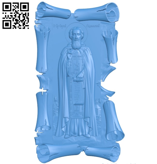 Icon Sergius of Radonezh A003838 wood carving file stl free 3d model download for CNC
