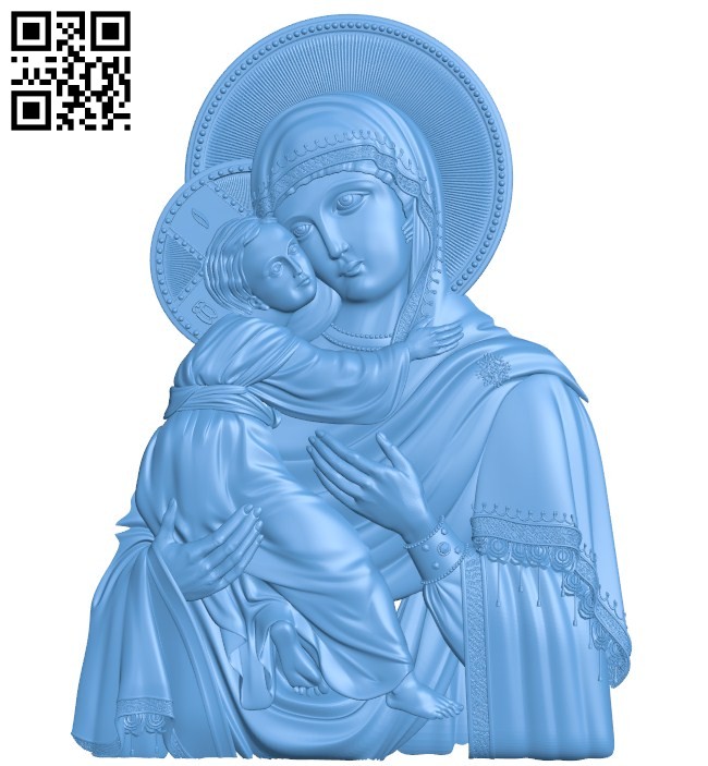 Icon of Our Lady of Vladimir A004171 download free stl files 3d model for CNC wood carving