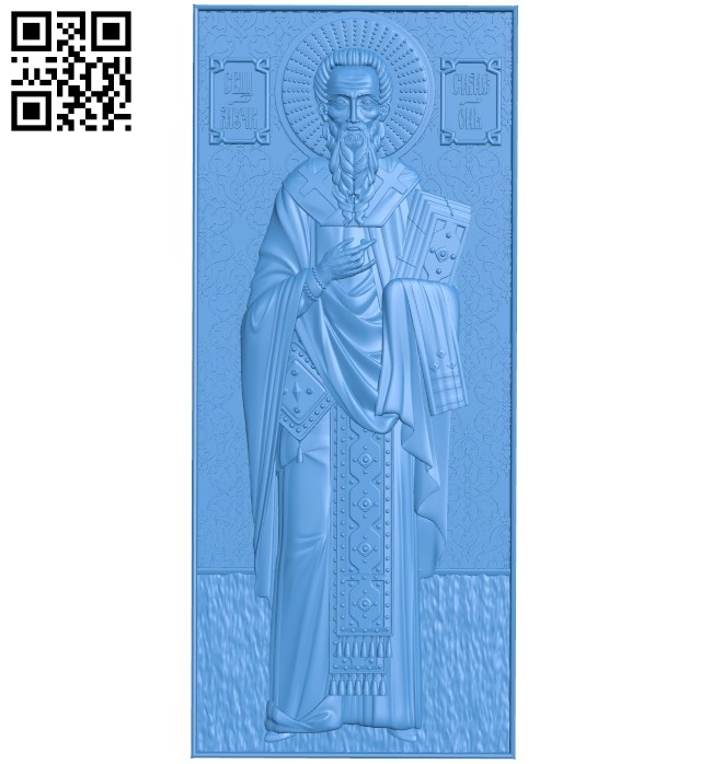 Icon of Saint Simeon A003847 wood carving file stl free 3d model download for CNC