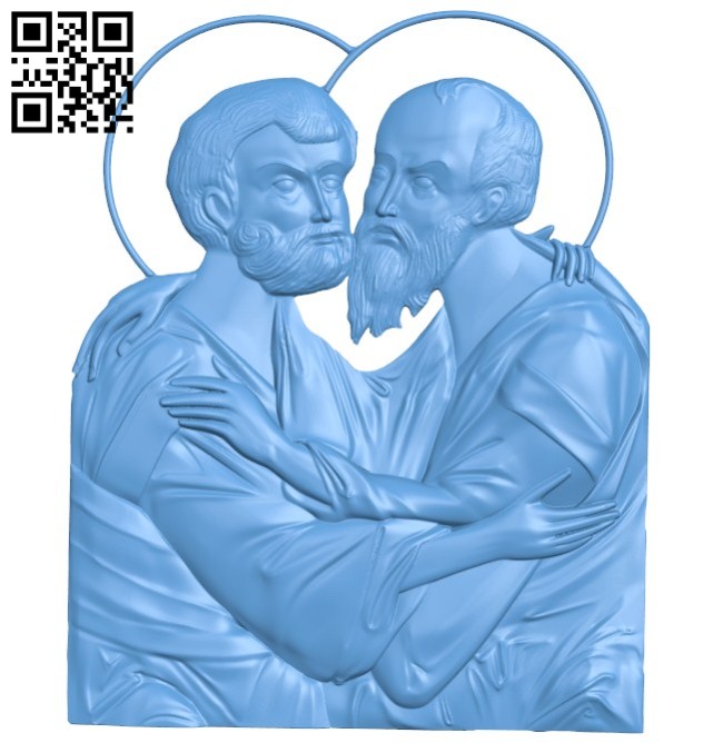 Icon of the Holy Apostles Peter and Paul A004181 download free stl files 3d model for CNC wood carving