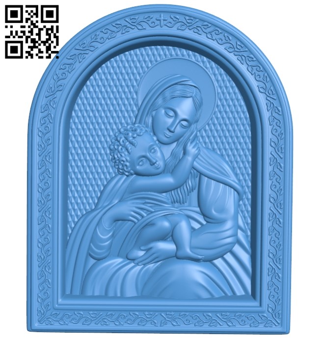 Icon of the Mother of God A003830 wood carving file stl free 3d model download for CNC