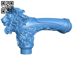 Lion walking stick B005603 download free stl files 3d model for 3d printer and CNC carving