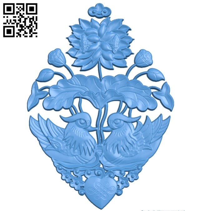 Lotus pattern design A003824 wood carving file stl free 3d model download for CNC
