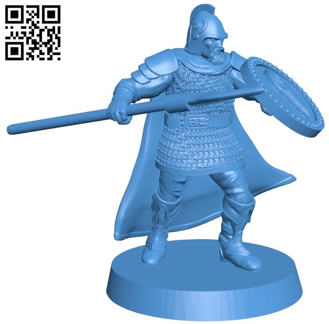 Man - middle age warrior B005528 free download stl file 3D Model for CNC and 3d printer