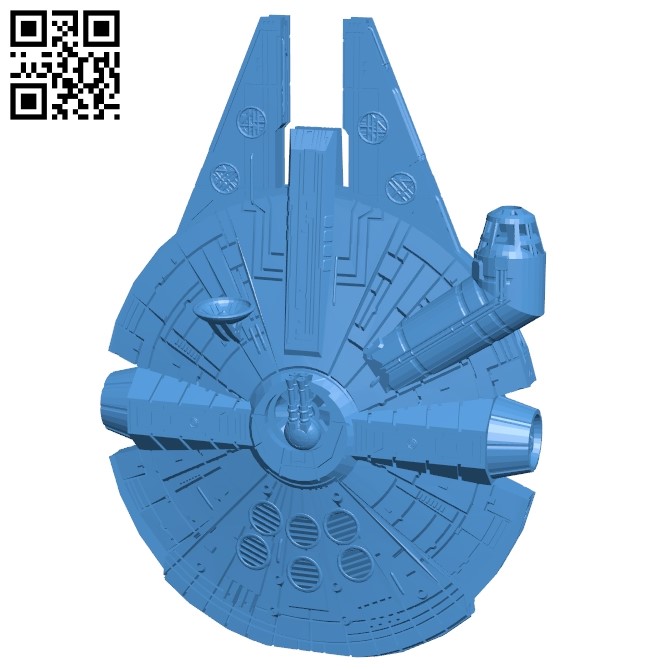 Millennium falcon ship B005578 download free stl files 3d model for 3d printer and CNC carving