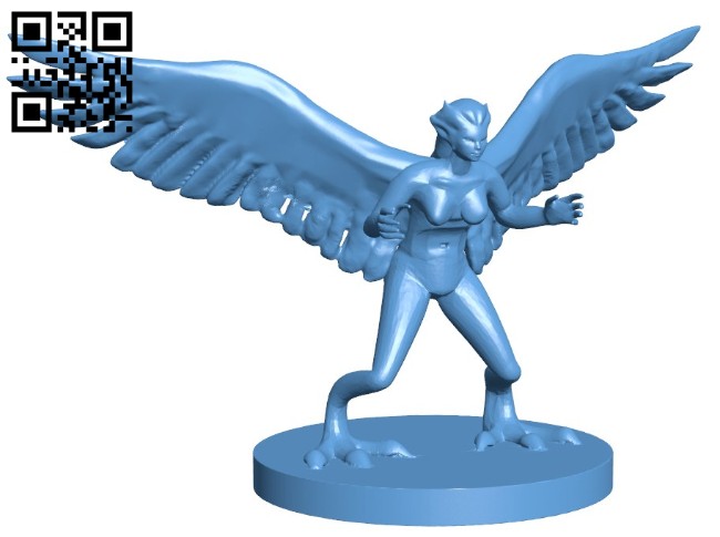 Miss Harpy B005686 download free stl files 3d model for 3d printer and CNC carving