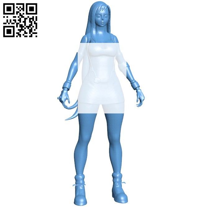 Miss Tifa B005700 download free stl files 3d model for 3d printer and CNC carving