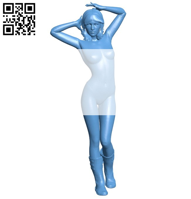 Miss beauty in boots B005708 download free stl files 3d model for 3d printer and CNC carving