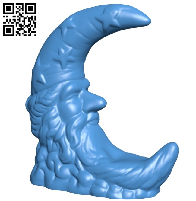 Moon statue B005602 download free stl files 3d model for 3d printer and CNC carving