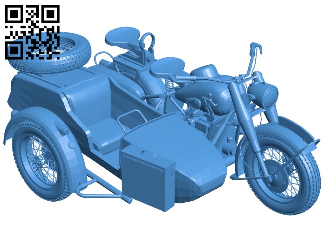 Motorcycle Zundapp 750 B005426 file stl free download 3D Model for CNC and 3d printer