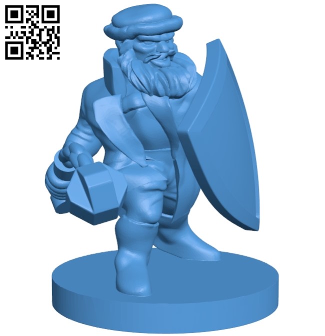 Mr Dwarf Flail Figure B005435 file stl free download 3D Model for CNC and 3d printer