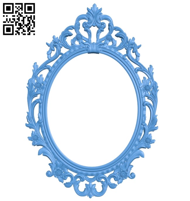 Oval picture frame or mirror A003899 wood carving file stl free 3d model download for CNC