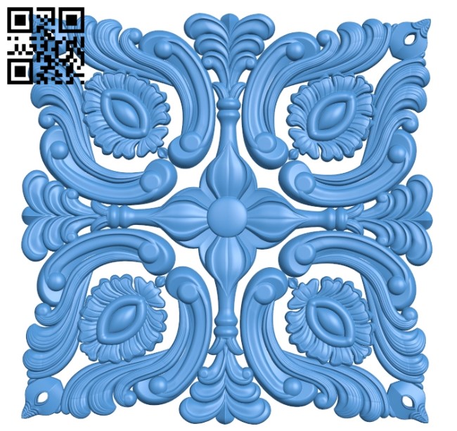 Pattern dekor square design A003822 wood carving file stl free 3d model download for CNC